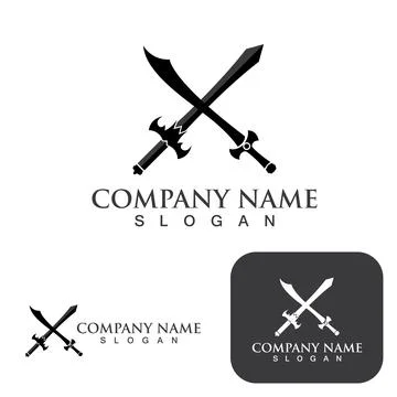 Sword game item vector symbol logo template Stock Illustration