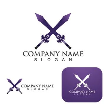 Sword game item vector symbol logo template Stock Illustration