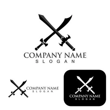 Sword game item vector symbol logo template Stock Illustration