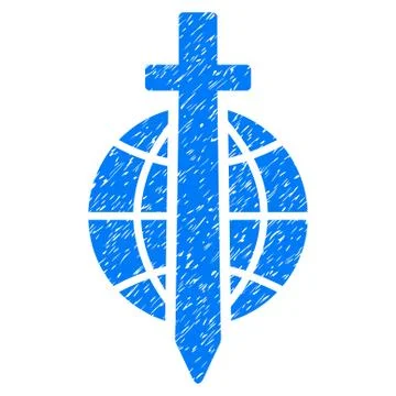 Sword Globe Grainy Texture Icon Illustrazione stock