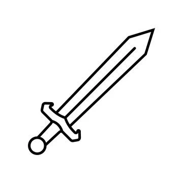 Sword icon design in linear style. Vector. Stock Illustration