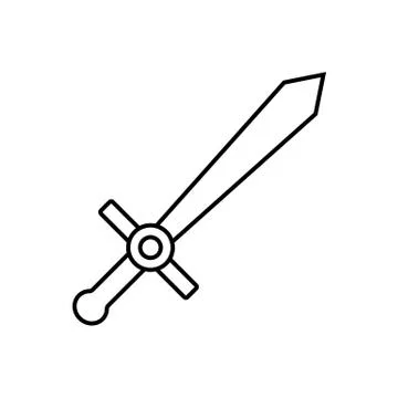 Sword icon element of weapon icon for mobile concept and web apps. Thin line  Illustrazione stock