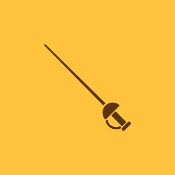 The sword icon. Epee symbol. Flat Stock Illustration