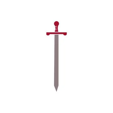 Sword Icon Flat and Glyph Style Weapon Symbol for Game, App and UI Design Stock Illustration