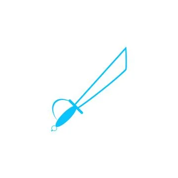 Sword icon flat. Stock Illustration