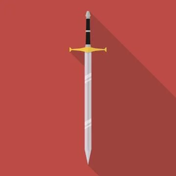 Sword icon flat style Stock Illustration