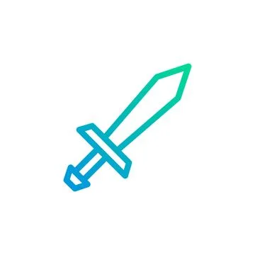 Sword icon gradient green blue colour military symbol perfect. Stock Illustration