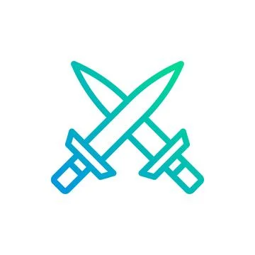 Sword icon gradient green blue colour military symbol perfect. Stock Illustration