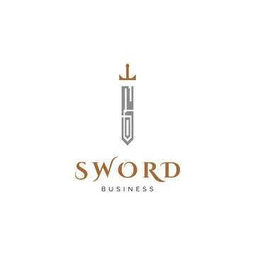Sword Icon Logo Design Template Stock-Illustration