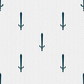The sword icon sign. Seamless pattern with geometric texture. Stockillustratie