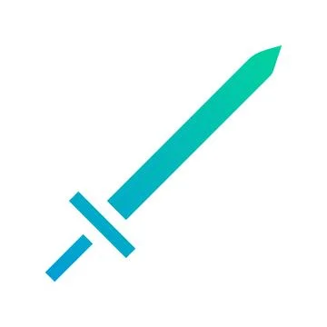 Sword icon solid gradient green blue style military illustration vector arm.. Stock Illustration