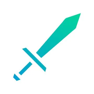Sword icon solid gradient green blue style military illustration vector arm.. Ilustración de archivo