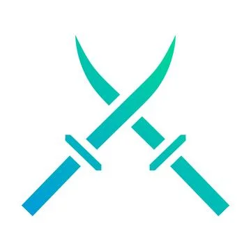 Sword icon solid gradient green blue style military illustration vector arm.. Ilustración de archivo