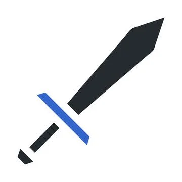 Sword icon solid grey blue colour military symbol perfect. Illustrazione stock
