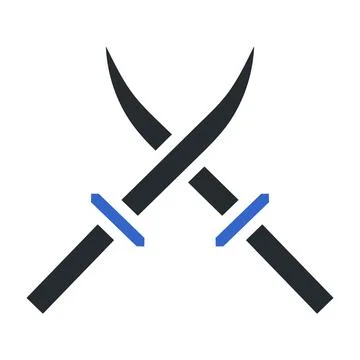 Sword icon solid grey blue colour military symbol perfect. Illustrazione stock