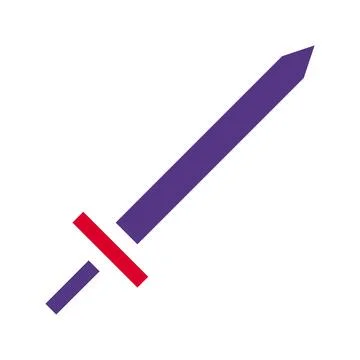 Sword icon solid red purple style military illustration vector army element.. Illustrazione stock