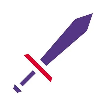 Sword icon solid red purple style military illustration vector army element.. Stock Illustration