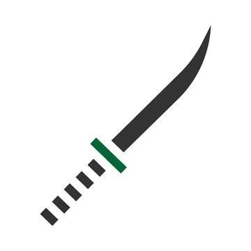 Sword icon solid style grey green colour military illustration vector army .. Illustrazione stock