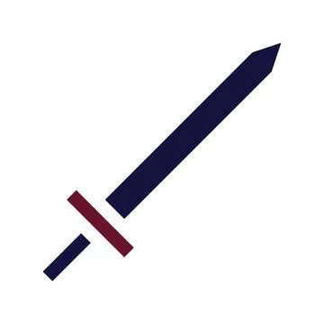 Sword icon solid style maroon navy colour military illustration vector army.. Illustrazione stock