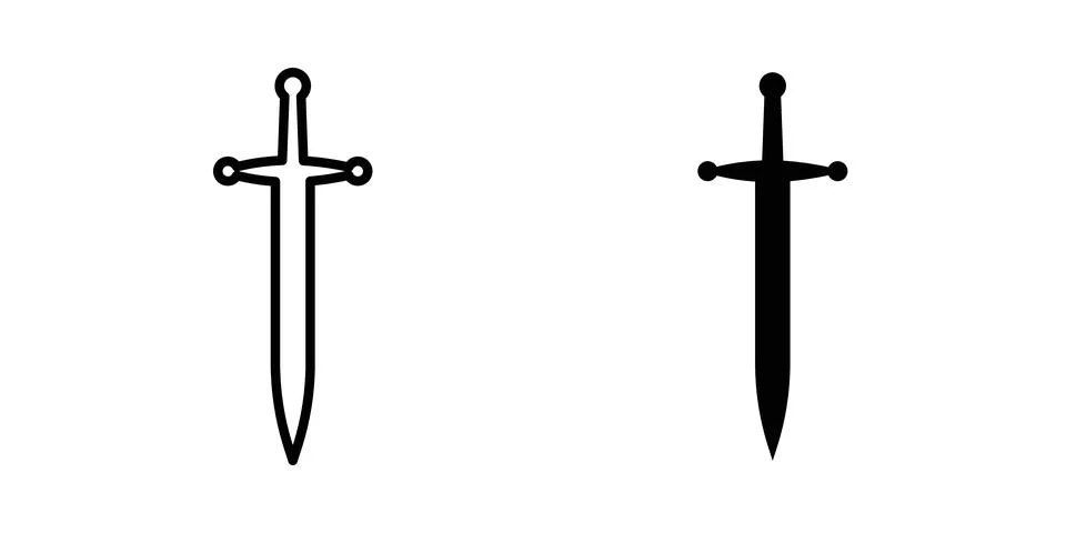 Sword icon vector editable eps10 Stock Illustration