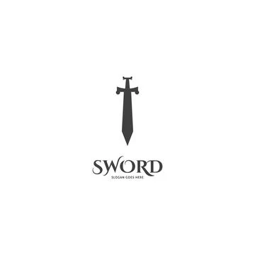 Sword icon vector illustration design logo Stock Illustration