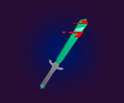 Sword icon vector illustration in flate style. Stock Illustration