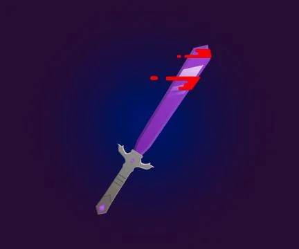 Sword icon vector illustration in flate style. Stock Illustration