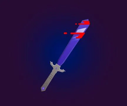 Sword icon vector illustration in flate style. Illustrazione stock