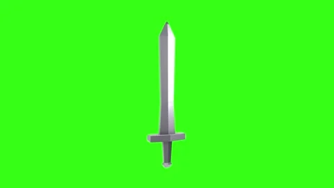 Sword isolated on green background Stock Footage 306863186