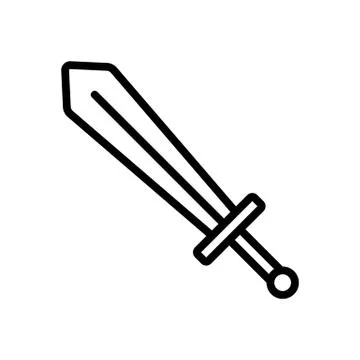 The sword knight is an icon vector. Isolated contour symbol illustration Illustration