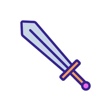 The sword knight is an icon vector. Isolated contour symbol illustration Illustrazione stock