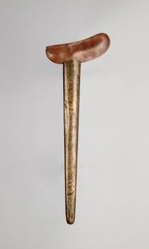 Sword (Kris), 1800s. Java. Iron with carved wooden handle; overall: 45.2 cm.. Stock Photos