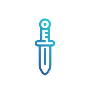Sword line icon, logo element on white, vector illustration Stock-Illustration
