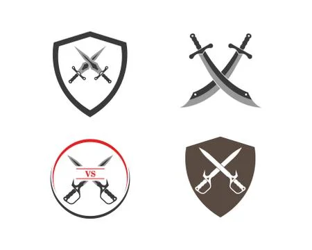 Sword logo icon vector illustration design Stock Illustration