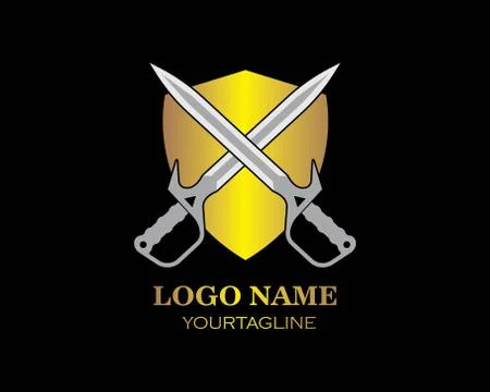 Sword logo icon vector illustration design Illustrazione stock