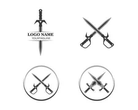 Sword logo icon vector illustration design Stock Illustration