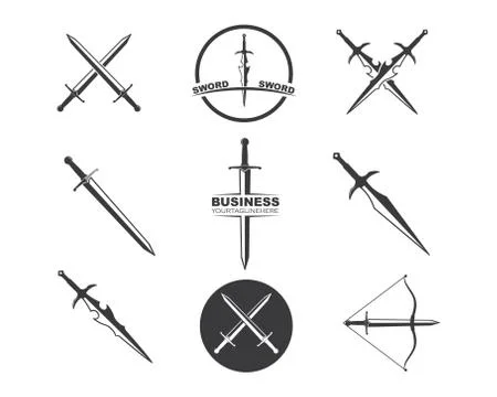 Sword logo icon vector illustration design Stock Illustration
