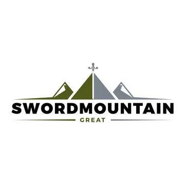 Sword Mountain Icon Logo Design Template Stock Illustration