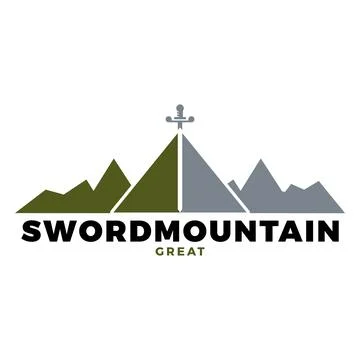 Sword Mountain Icon Logo Design Template Stock Illustration