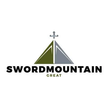 Sword Mountain Icon Logo Design Template Stock Illustration