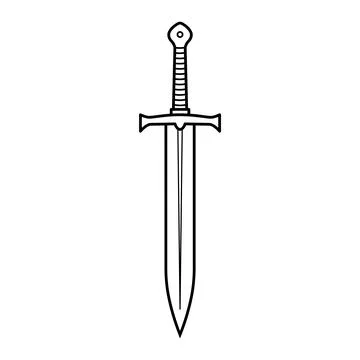 Sword Outline Vector Illustration Stock Illustration