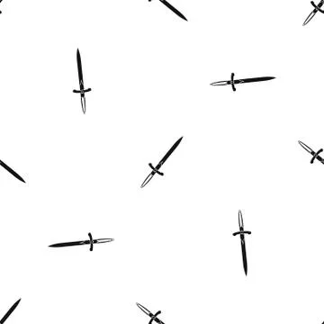 Sword pattern seamless black Stock Illustration