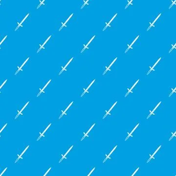 Sword pattern seamless blue Stock Illustration