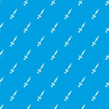 Sword pattern seamless blue Stock Illustration