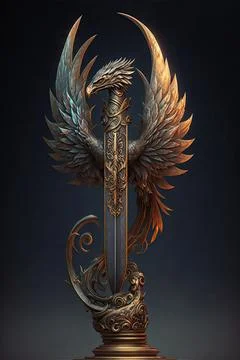 The Sword of the Phoenix (Chinese Folklore) Stock Illustration