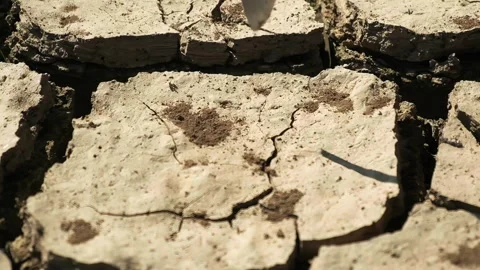 The sword pierces the dry ground Stock Footage 250409360