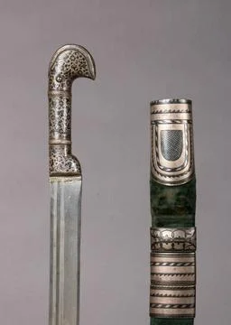 Sword with Scabbard hilt, dated A.H. 1266/A.D. 184950; scabbard, dated A.H... Stock Photos