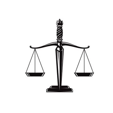 Sword Scales of Justice vector Stock Illustration