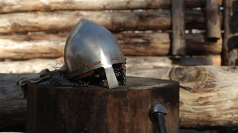 Sword, Shield And Helmet Stock Footage 47506890