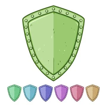 Sword shield knight cartoon vector graphic Stock Illustration
